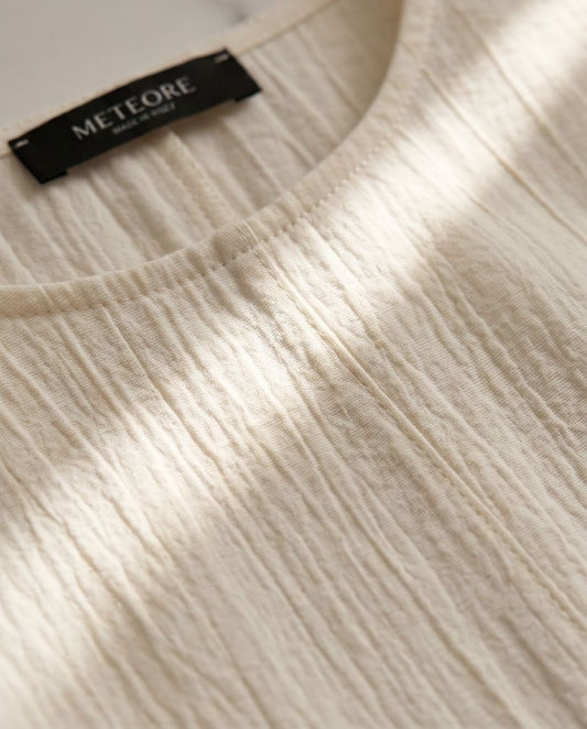 Completo in viscosa bianco panna – Pantalone Balloon