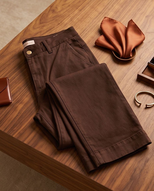 Jeans marrone in denim